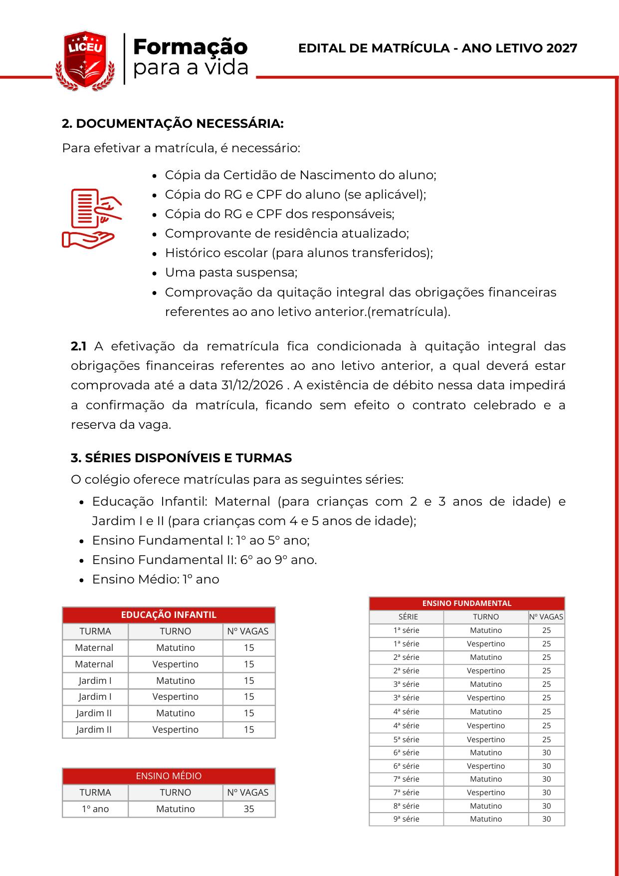 Edital de Matrícula 2027 - Página 2